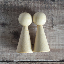 Load image into Gallery viewer, Cone angel figure - 10cm tall in solid beech, EU made
