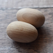 Load image into Gallery viewer, Eggs - pack of five 4.5cm wooden bantam eggs in solid beech
