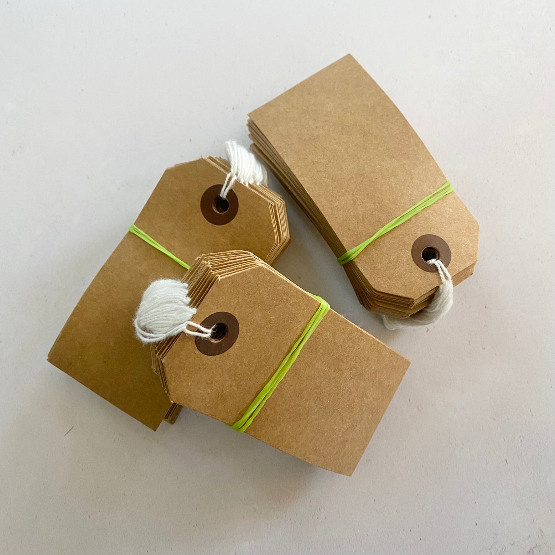 50 x kraft parcel tags - labels with string – Little Brown Dog Workshop
