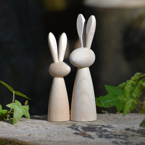 Wooden bunny set - small and large