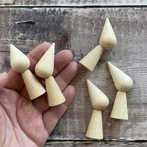 Wooden gnome shapes