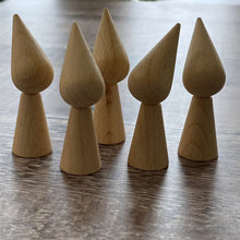 Load image into Gallery viewer, 7cm tall wooden elf/gnome shapes
