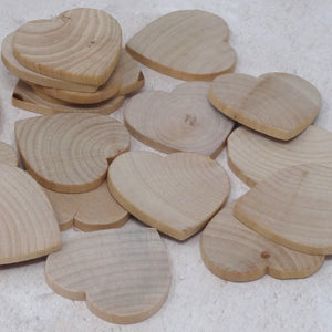 Hearts - 25-pack of 5cm wooden hearts - seconds