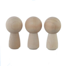 Load image into Gallery viewer, Big head wooden peg doll girl figures - pack of 3, 5, 10 or 25
