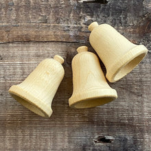 Load image into Gallery viewer, Three wooden bells - detail
